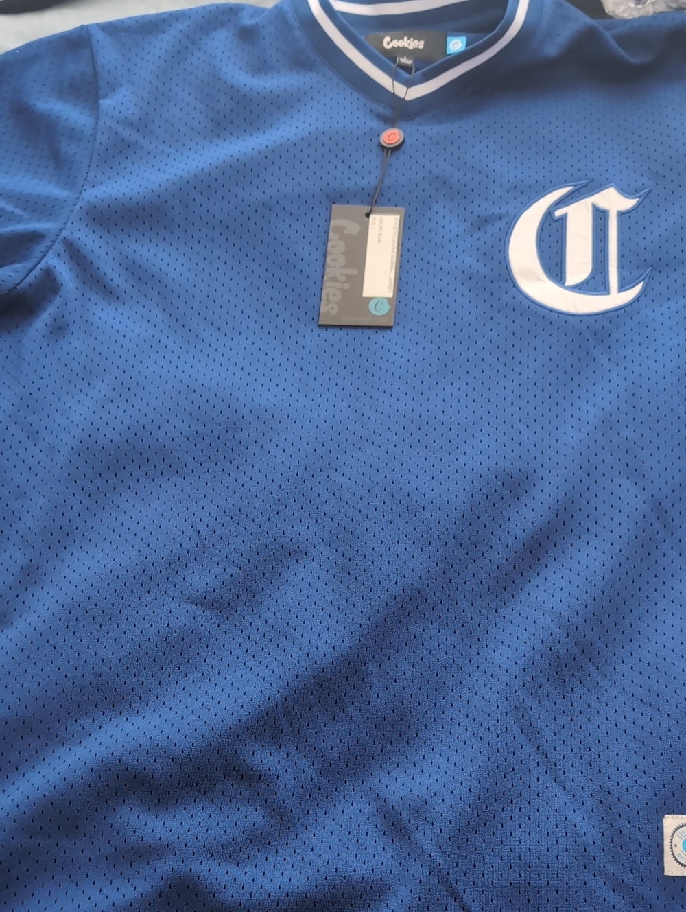Cookies Ivy League Mesh Baseball Jersey With Twill Applique- L